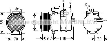 Prasco AIK312 - Compressore, Climatizzatore www.autoricambi360.it