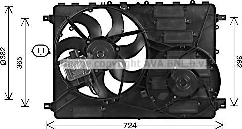Prasco AU7505 - Ventola, Raffreddamento motore www.autoricambi360.it