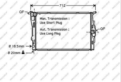 Prasco BM024R002 - Radiatore, Raffreddamento motore www.autoricambi360.it