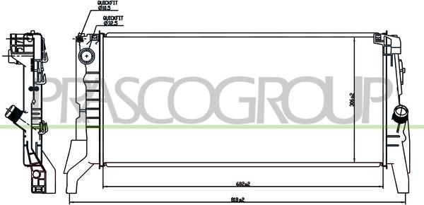 Prasco BM200R006 - Radiatore, Raffreddamento motore www.autoricambi360.it