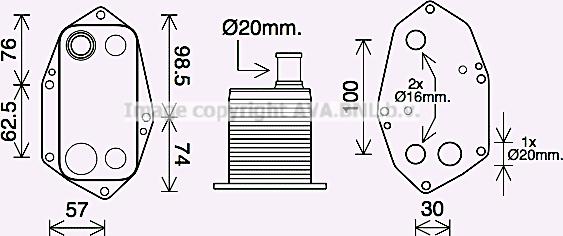 Prasco BW3571 - Radiatore olio, Olio motore www.autoricambi360.it