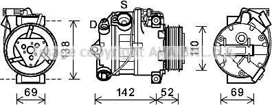 Prasco BWAK442 - Compressore, Climatizzatore www.autoricambi360.it