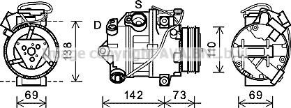 Prasco BWAK452 - Compressore, Climatizzatore www.autoricambi360.it