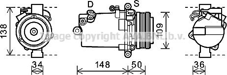 Prasco BWAK408 - Compressore, Climatizzatore www.autoricambi360.it