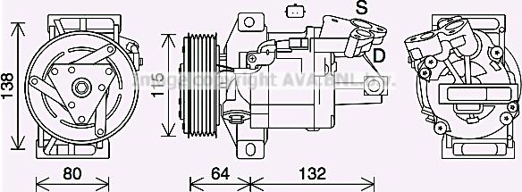 Prasco DAK016 - Compressore, Climatizzatore www.autoricambi360.it