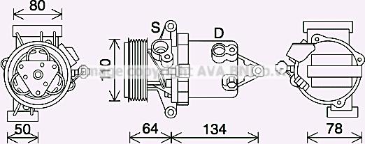 Prasco DNAK437 - Compressore, Climatizzatore www.autoricambi360.it