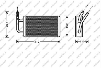 Prasco FD908H001 - Scambiatore calore, Riscaldamento abitacolo www.autoricambi360.it