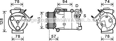 Prasco FDAK482 - Compressore, Climatizzatore www.autoricambi360.it