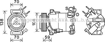 Prasco FDAK586 - Compressore, Climatizzatore www.autoricambi360.it