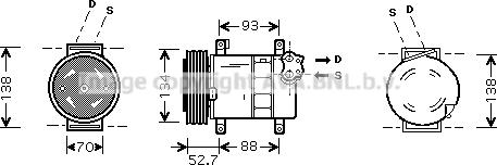 Prasco FTK088 - Compressore, Climatizzatore www.autoricambi360.it