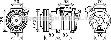 Prasco HDK283 - Compressore, Climatizzatore www.autoricambi360.it