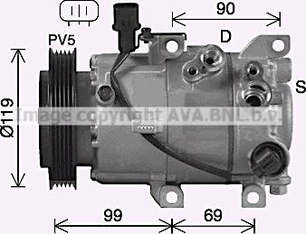 Prasco HYK487 - Compressore, Climatizzatore www.autoricambi360.it