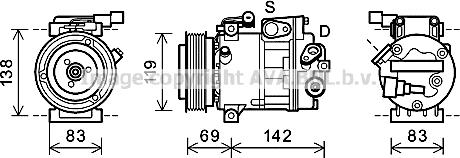 Prasco HYK281 - Compressore, Climatizzatore www.autoricambi360.it