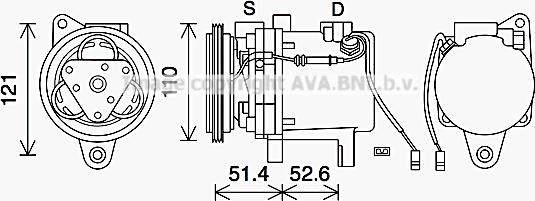 Prasco MCAK019 - Compressore, Climatizzatore www.autoricambi360.it