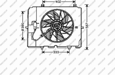 Prasco ME035F001 - Ventola, Raffreddamento motore www.autoricambi360.it