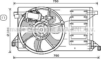 Prasco MZ7554 - Ventola, Raffreddamento motore www.autoricambi360.it