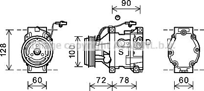 Prasco MZK253 - Compressore, Climatizzatore www.autoricambi360.it
