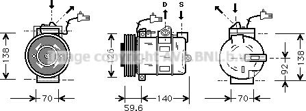 Prasco SBAK054 - Compressore, Climatizzatore www.autoricambi360.it