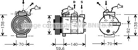 Prasco SBAK065 - Compressore, Climatizzatore www.autoricambi360.it