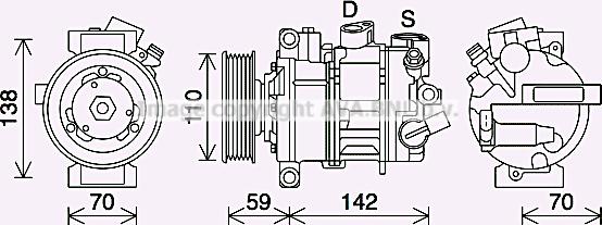 Prasco VNAK401 - Compressore, Climatizzatore www.autoricambi360.it