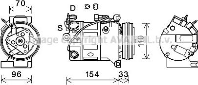 Prasco VOAK183 - Compressore, Climatizzatore www.autoricambi360.it