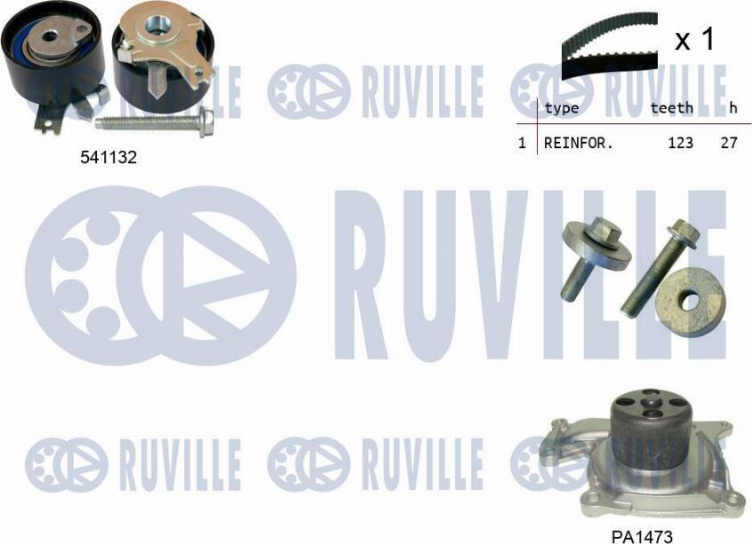 Ruville 5500553 - Pompa acqua + Kit cinghie dentate www.autoricambi360.it
