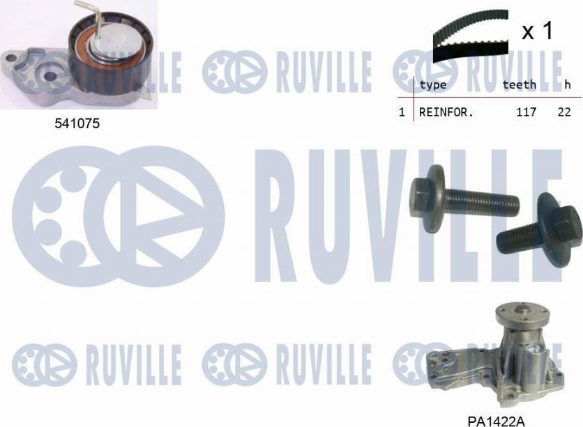 Ruville 5500642 - Pompa acqua + Kit cinghie dentate www.autoricambi360.it