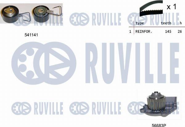 Ruville 5501541 - Pompa acqua + Kit cinghie dentate www.autoricambi360.it