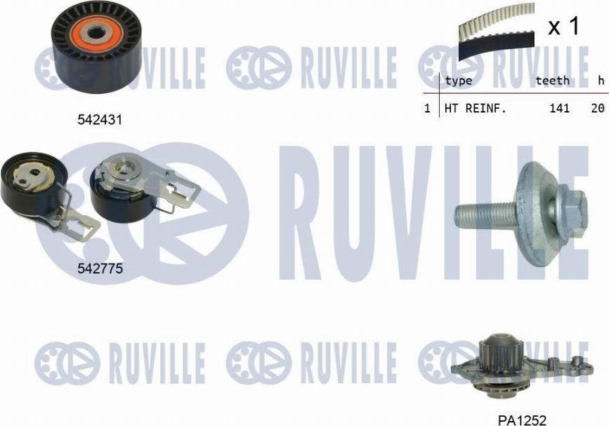 Ruville 5503951 - Pompa acqua + Kit cinghie dentate www.autoricambi360.it