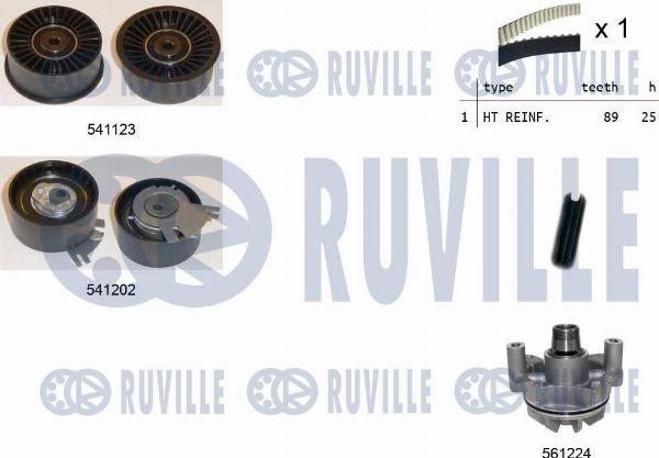 Ruville 5503621 - Pompa acqua + Kit cinghie dentate www.autoricambi360.it