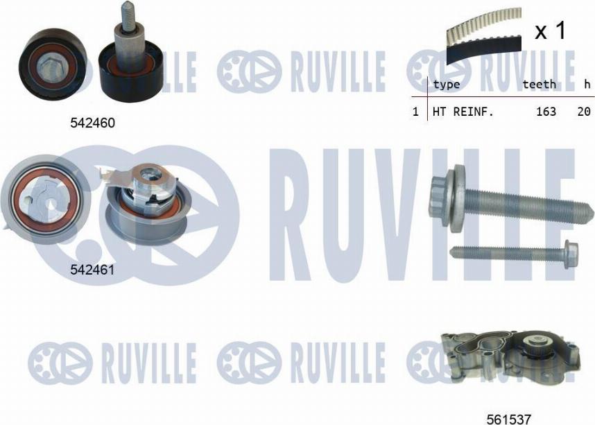 Ruville 5503841 - Pompa acqua + Kit cinghie dentate www.autoricambi360.it