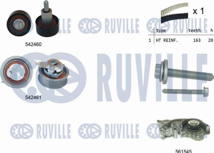 Ruville 5503842 - Pompa acqua + Kit cinghie dentate www.autoricambi360.it
