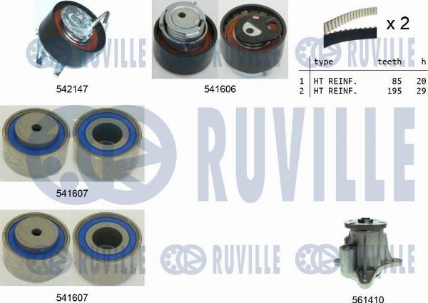 Ruville 5503221 - Pompa acqua + Kit cinghie dentate www.autoricambi360.it