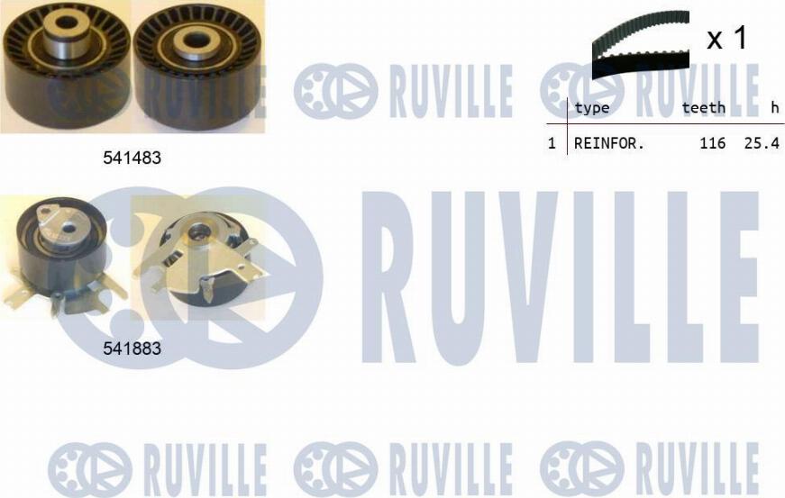 Ruville 550296 - Kit cinghie dentate www.autoricambi360.it