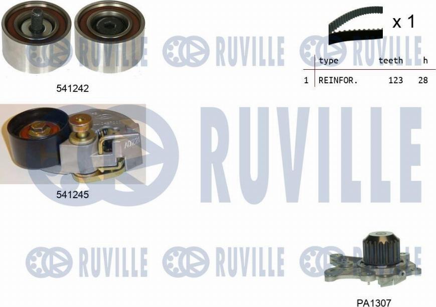 Ruville 5502751 - Pompa acqua + Kit cinghie dentate www.autoricambi360.it