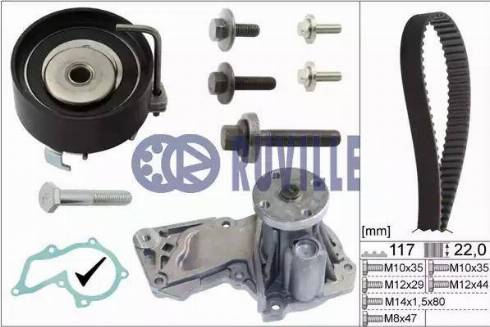 Ruville 55282701 - Pompa acqua + Kit cinghie dentate www.autoricambi360.it