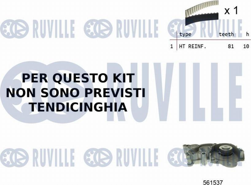 Ruville 55B0044 - Pompa acqua + Kit cinghie dentate www.autoricambi360.it