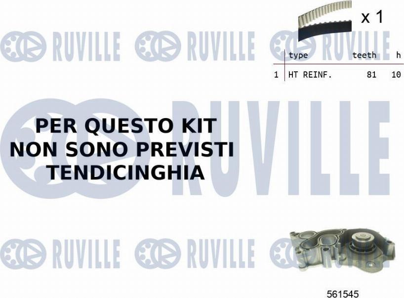 Ruville 55B0041 - Pompa acqua + Kit cinghie dentate www.autoricambi360.it