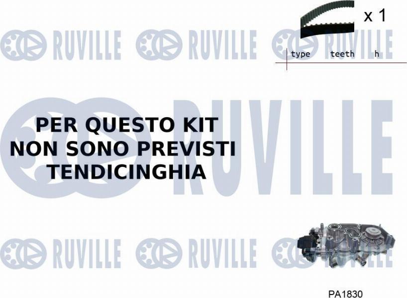 Ruville 55B0061 - Pompa acqua + Kit cinghie dentate www.autoricambi360.it