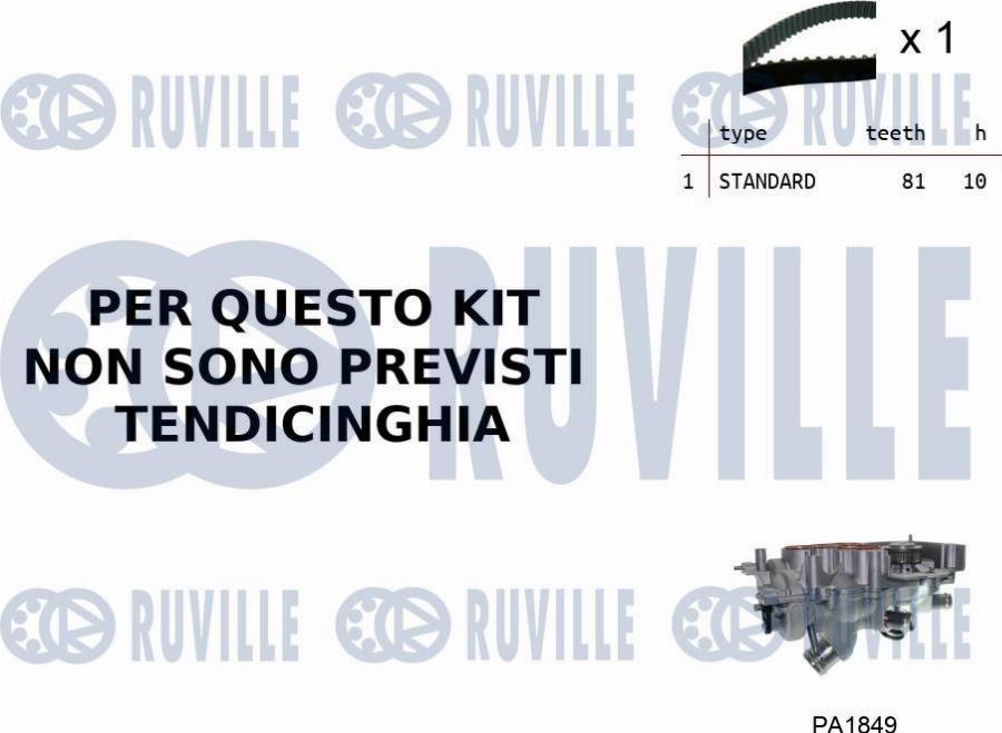 Ruville 55B0062 - Pompa acqua + Kit cinghie dentate www.autoricambi360.it