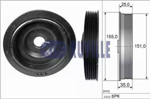 Ruville 515511 - Puleggia cinghia, Albero a gomiti www.autoricambi360.it