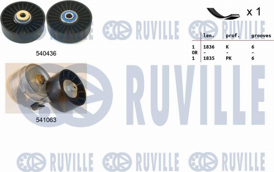 Ruville 570095 - Kit Cinghie Poly-V www.autoricambi360.it