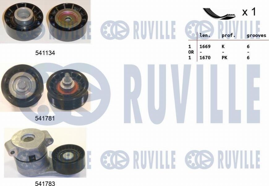 Ruville 570058 - Kit Cinghie Poly-V www.autoricambi360.it