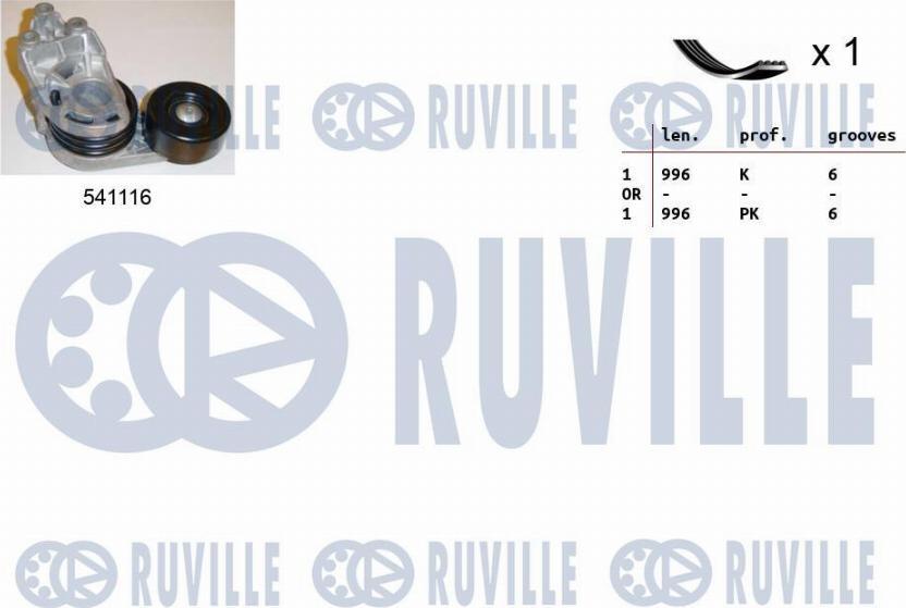 Ruville 570068 - Kit Cinghie Poly-V www.autoricambi360.it