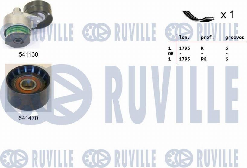 Ruville 570080 - Kit Cinghie Poly-V www.autoricambi360.it