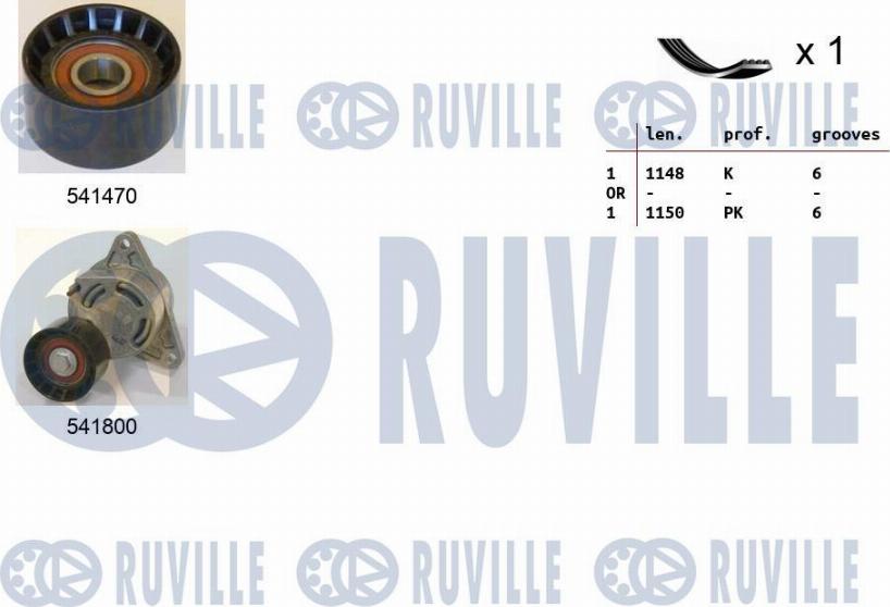 Ruville 570082 - Kit Cinghie Poly-V www.autoricambi360.it