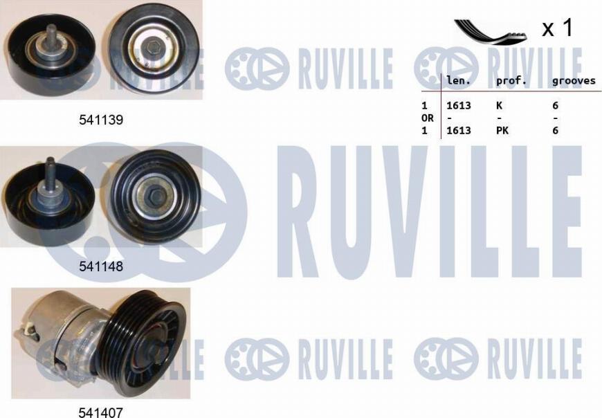Ruville 570140 - Kit Cinghie Poly-V www.autoricambi360.it