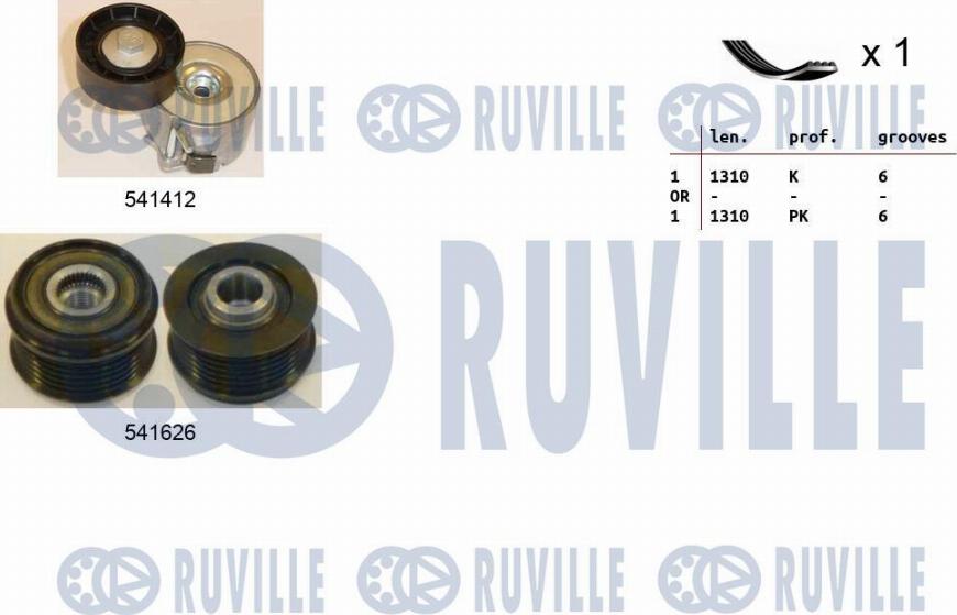 Ruville 570160 - Kit Cinghie Poly-V www.autoricambi360.it