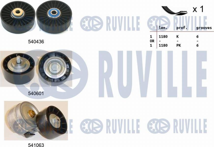 Ruville 570178 - Kit Cinghie Poly-V www.autoricambi360.it
