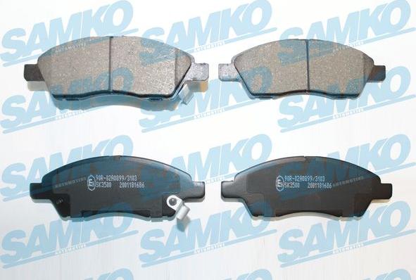 Samko 5SP1686 - Kit pastiglie freno, Freno a disco www.autoricambi360.it